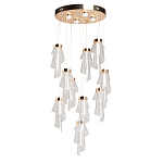 Люстра каскадная с 10-ю прозрачными плафонами Wave Line варинант исполнения - 2 | Loft Concept в Казани