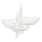 Люстра белая в форме спирали с декором из круглых деревянных бусин White Wooden Beads варинант исполнения - 3 | Loft Concept в Казани