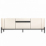 ТВ-тумба белая с чёрной столешницей с 2-мя дверками и ящиком San Marco варинант исполнения - 3 | Loft Concept в Казани