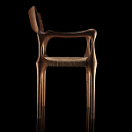 Стул из Ореха с плетеным сидением Kronos Dining Chair Brown варинант исполнения - 3 | Loft Concept в Казани