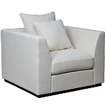 Дизайнерское кресло мягкое с обивкой из рогожки кремового цвета Decoration of Everything варинант исполнения - 1 | Loft Concept в Казани