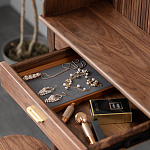 Туалетный стол деревянный с ящиком и зеркалом Moon Walnut Furniture варинант исполнения - 6 | Loft Concept в Казани