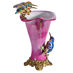 Ваза розового цвета из фарфора с птичкми и цветущими ветвями Garden of Eden варинант исполнения - 3 | Loft Concept в Казани