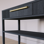 Дизайнерская Консоль с полкой и ящиком Primo Черный дуб варинант исполнения - 4 | Loft Concept в Казани