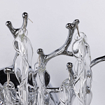 Бра цвета хром с ветвями и прозрачными стеклянными подвесками в виде вытянутых спиральных капель Droplet Chandelier варинант исполнения - 4 | Loft Concept в Казани