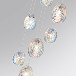 Люстра каскадная с 7-ю круглыми плафонами из рельефного стекла Disc Light варинант исполнения - 5 | Loft Concept в Казани