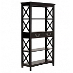 Стеллаж с 4-мя полками и 2-мя ящиками черного цвета из массива березы   варинант исполнения - 1 | Loft Concept в Казани