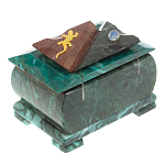 Шкатулка прямоугольная с зеркалом из натурального камня змеевик Stone Casket варинант исполнения - 4 | Loft Concept в Казани