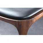 Стул деревянный с мягким сиденьем из черной натуральной кожи Moon Walnut Furniture варинант исполнения - 9 | Loft Concept в Казани