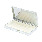 Таблетница карманная прямоугольная на 7 отделений с зеркалом и накладкой из натурального камня Амазонит Silver Stone Pillboxes варинант исполнения - 3 | Loft Concept в Казани