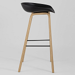 Барный стул на ножках из натурального дерева Boras Black варинант исполнения - 2 | Loft Concept в Казани