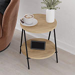 Стол приставной с 2-мя круглыми столешницами из дерева ESSEL OAK варинант исполнения - 8 | Loft Concept в Казани