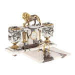 Настольный письменный набор из мрамора с декором в виде льва в подарочной упаковке Marble Accessory варинант исполнения - 2 | Loft Concept в Казани