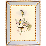 Постер с изображением птиц и цветов в зеркальной раме Blooming Birds Poster варинант исполнения - 8 | Loft Concept в Казани