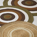 Ковер круглый из хлопка с контрастным узором Bullseye 150 варинант исполнения - 7 | Loft Concept в Казани