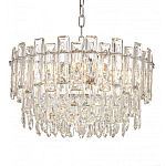 Круглая люстра с хрустальными подвесками на серебряном каркасе Gorgeous Crystal Light варинант исполнения - 2 | Loft Concept в Казани