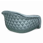 Барный стул со спинкой и мягкой обивкой с ромбами на 4-х деревянных ножках Голубой Велюр Ava Charm варинант исполнения - 3 | Loft Concept в Казани