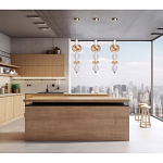 Подвесной светильник с вертикальной композицией из прозрачных и янтарных стеклянных шаров и ромбов Gabriel Scott Luna варинант исполнения - 21 | Loft Concept в Казани