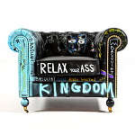 Кресло "Баския и Уорхол" Basquiat Warhol graffiti chair натуральная кожа варинант исполнения - 1 | Loft Concept в Казани