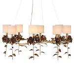 Люстра с каркасом в виде цветков розы и тканевыми абажурами Flowers and Fox Roses варинант исполнения - 1 | Loft Concept в Казани