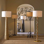 Торшер с цилиндрическим тканевым абажуром на каркасе волнистой формы Rotation варинант исполнения - 4 | Loft Concept в Казани