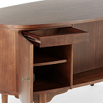 Дизайнерский письменный стол округлой формы с 4-мя ящиками и дверкой с полочками Rili варинант исполнения - 3 | Loft Concept в Казани