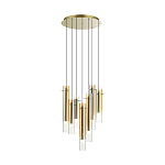 Люстра каскадная с 7-ю цилиндрическими плафонами из стекла Luminous Cylinders варинант исполнения - 4 | Loft Concept в Казани