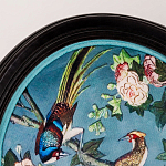 Стул из массива бука бирюзовый с изображением птиц и цветов Turquoise Chinoiserie Birds Garden Chair варинант исполнения - 3 | Loft Concept в Казани