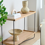 Консоль деревянной столешницей и полкой Wooden Table Top and Shelf варинант исполнения - 5 | Loft Concept в Казани