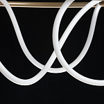 Люстра подвесная круглая золотого цвета с белыми изогнутыми световыми линиями Luke Lampco Tracer Lamp варинант исполнения - 9 | Loft Concept в Казани