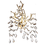 Бра с ветвистым каркасом и стеклянными подвесами цвет золото Golden Leaf Fall варинант исполнения - 1 | Loft Concept в Казани