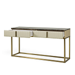 Консоль прямоугольная на золотом каркасе с 2-мя ящиками Warwick варинант исполнения - 2 | Loft Concept в Казани