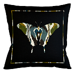 Подушка декоративная бабочка сине-зелёный орнамент Ikat Pattern варинант исполнения - 1 | Loft Concept в Казани