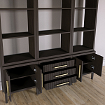 Модульный стеллаж Primo из трех составных элементов Темный орех варинант исполнения - 4 | Loft Concept в Казани