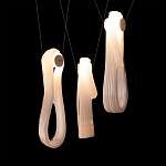 Подвесной светильник белого цвета с 3-мя изогнутыми плафонами Flow Loop варинант исполнения - 6 | Loft Concept в Казани