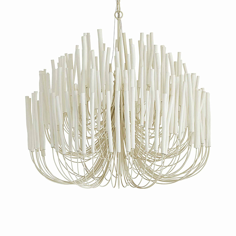 Люстра белая с несколькими ярусами деревянных палочек Bright Wooden Chandelier Белый Люстра белая с несколькими ярусами деревянных палочек Bright Wooden Chandelier Белый в Казани | Loft Concept