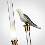 Настольная лампа с прозрачной трубкой и декоративной фигуркой птицы на бронзовой подставке Ganthea варинант исполнения - 4 | Loft Concept в Казани