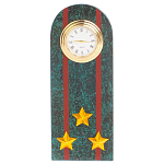 Часы подарочные погон полковник МВД из натурального камня Змеевик Military Clock варинант исполнения - 1 | Loft Concept в Казани