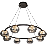 Люстра с круглыми плафонами из дымчато-серого стекла IONA Grey Glass Chandelier 8 варинант исполнения - 2 | Loft Concept в Казани