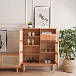 Комод с плетеными дверками и открытой нишей  с ящиком Dora Sideboard варинант исполнения - 1 | Loft Concept в Казани