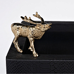 Стол сервировочный кожаный с декором в виде золотистой фигуркой лося Embodiment of Style варинант исполнения - 2 | Loft Concept в Казани