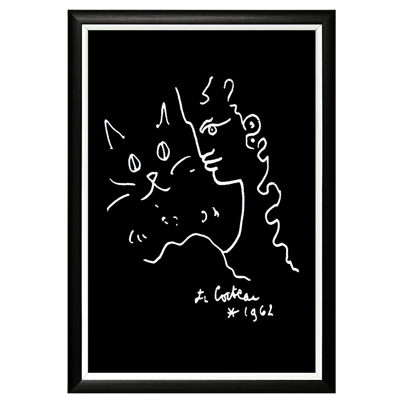 Постер White Silhouette Cat Poster Черный Белый Постер White Silhouette Cat Poster Черный Белый в Казани | Loft Concept