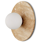 Бра в виде диска с плафоном из матового белого стекла Marble Glow варинант исполнения - 1 | Loft Concept в Казани