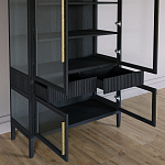 Витрина Primo со стеклянными фасадами и 2 ящиками Черный дуб варинант исполнения - 8 | Loft Concept в Казани