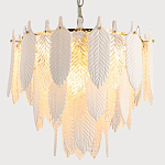 Люстра с декором из рельефного стекла в виде перьев Abelia Feather Chandelier 10 варинант исполнения - 3 | Loft Concept в Казани