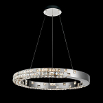 Люстра серебряная в форме кольца с мозаичным хрустальным оформлением Sparks of Crystal варинант исполнения - 3 | Loft Concept в Казани