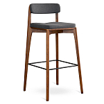 Барный стул из массива ясеня с обивкой из рогожки Elegant Ash варинант исполнения - 3 | Loft Concept в Казани