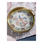 Блюдо фарфоровое с бронзовой ручкой Paradise Dish with Handle варинант исполнения - 4 | Loft Concept в Казани