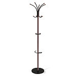 Вешалка коричневая с круглым основанием и черными металлическими крючками Industrial Metal Rust варинант исполнения - 1 | Loft Concept в Казани