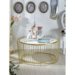 Журнальный столик с столешницей из мрамора на металлическом основании Table Vertical Planes варинант исполнения - 3 | Loft Concept в Казани